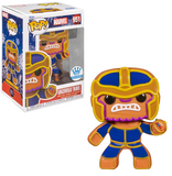 Gingerbread Thanos #951 Funko Pop! shown in box and out of box, front view