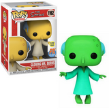 Glowing Mr Burns #1162 Simpsons Funko Pop displayed in and out of the box
