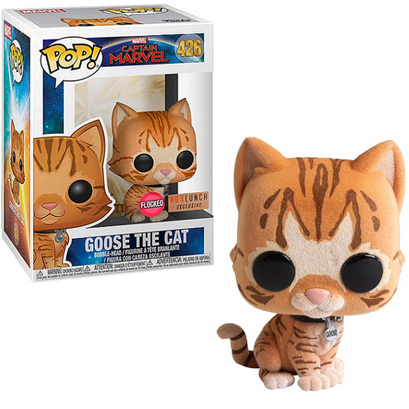 Goose The Cat #426 - Captain Marvel Funko Pop! [Flocked Box Lunch Exclusive]