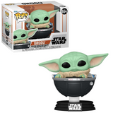 Grogu With Pram #664 Funko Pop! shown in box and out of box, front view
