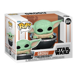 Grogu With Pram #664 Funko Pop! displayed inside the box, front view