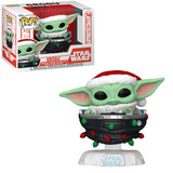 Grogu #746 Funko Pop! – in and out of box from Star Wars: The Mandalorian [Holiday Lights]