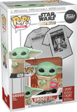 Grogu With Cookie (Flocked) #465 The Mandalorian Funko Pop! & Tee Bundle in box and out of box