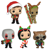 Guardians of the Galaxy Holiday Special Funko Pop 5-Pack Amazon Exclusive figures displayed out of the box.