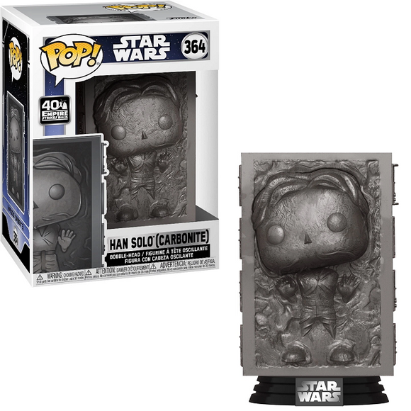 Han Solo (Carbonite) #364 Star Wars Funko Pop with 40th Anniversary packaging in box and out of box