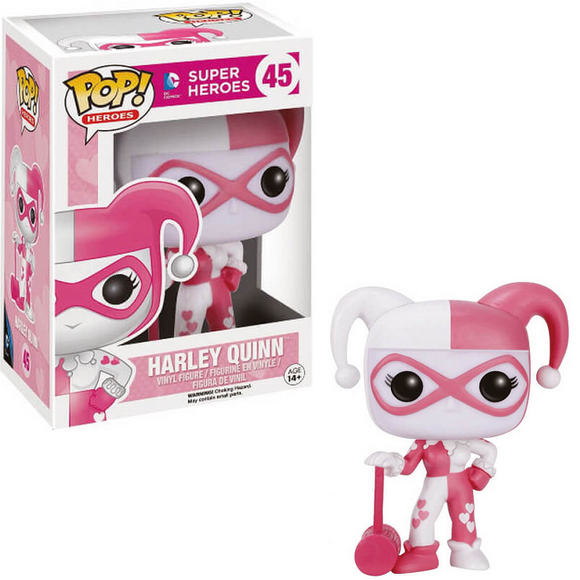Harley Quinn Pink Hearts #45 Funko Pop in box and out of box
