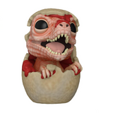 Hatching Raptor Funko Pop #1442 displayed out of the box showing full character details