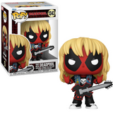 Heavy Metal Deadpool #1343 Marvel Funko Pop shown in-box and out-of-box, front view