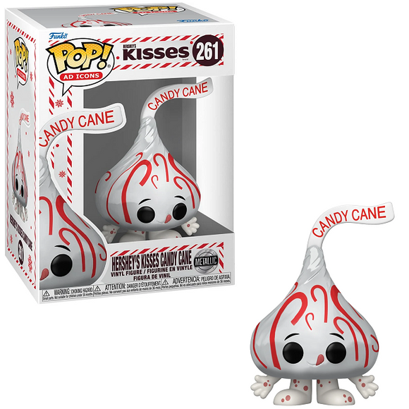Hershey's Kisses Candy Cane #261 - Hershey's Kisses Funko Pop! [Metallic] in box and out of box glam shot