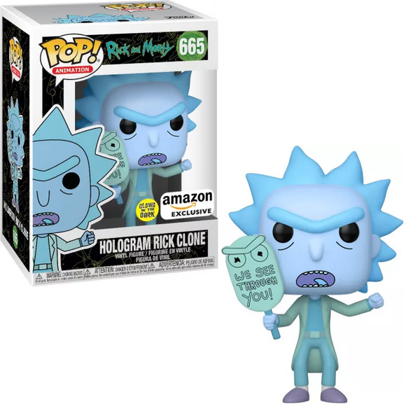 Hologram Rick Clone #665 Funko Pop out of the box glowing design