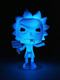 Hologram Rick Clone (Protester) #666 Funko Pop! Hot Topic Exclusive glow in the dark out of box GLOWING