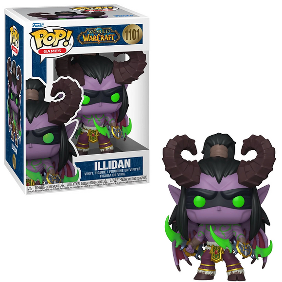 Illidan #1101 - World of Warcraft Funko Pop! in box and out of box glam shot