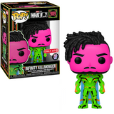 Infinity Killmonger #989 Marvel What If? Funko Pop — Blacklight Target Exclusive, figure in-box and out-of-box