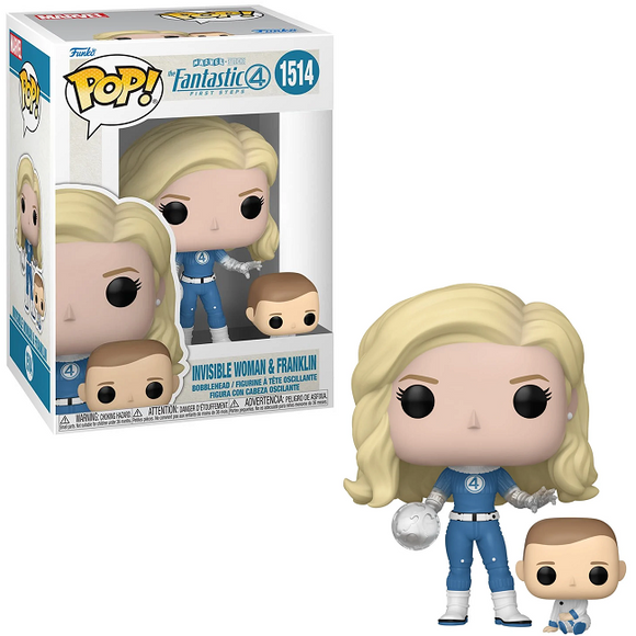 Invisible Woman & Franklin #1514 Fantastic Four Funko Pop! — in box and out of box