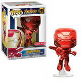 Iron Man #285 Avengers Infinity War Red Chrome Target Exclusive Funko Pop! figure displayed in and out of box
