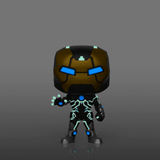 Iron Man Model 39 #555 Marvel glow-in-the-dark Funko Pop! in black and gold armor out of box with glow