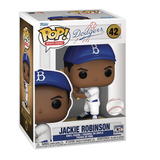 Jackie Robinson #42 Funko Pop! displayed inside the box, front view