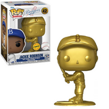 Jackie Robinson #42 Gold Chase Funko Pop! shown in box and out of box, front view