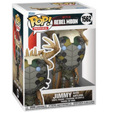 Jimmy with Antlers Funko Pop #1562 displayed inside the box from Rebel Moon