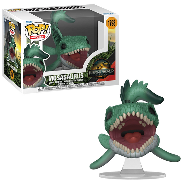 Mosasaurus #1798 Jurassic World Rebirth Funko Pop in box and out of box