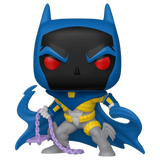 Knightfall Batman #571 DC Comics Funko Pop! out of box with blue cowl, gray armor, red eyes, cape, and grappling gear