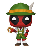 Lederhosen Deadpool #1341 Marvel Funko Pop figure out of box, front view