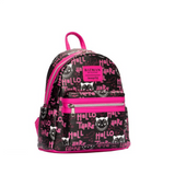 Loungefly Catwoman Batman Returns mini backpack Hello There print pink black EE exclusive side view