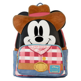 Western Mickey Mouse Loungefly mini backpack cosplay cowboy design front view