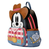 Disney Mickey Mouse western cosplay mini backpack with hat bandana and denim accents