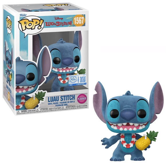 Luau Stitch Funko Pop #1567 – Flocked Disney Funko Exclusive