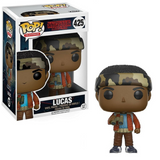 Lucas #425 Stranger Things Funko Pop! TV figure in box and out of box with camo headband and binoculars