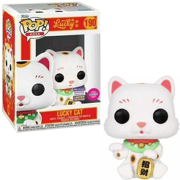 Lucky Cat (Flocked) #190 Funko Pop! Asia in box and out of box