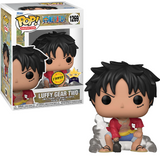 Luffy Gear Two #1269 One Piece Funko Pop Fundom Exclusive Chase shown in and out of the box.