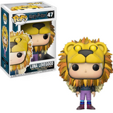 Luna Lovegood Funko Pop #47 Lion Head displayed both inside the box and out of the box