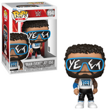 Main Event Jey Uso #194 WWE Funko Pop figure in box and out of box with sunglasses tattoos and ring gear