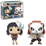 Makomo & Sabito 2023 Fall Convention Exclusive Funko Pop two-pack shown in and out of the box.