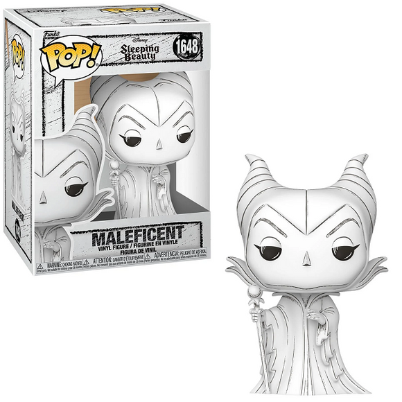 Maleficent #1648 Disney Sketched Sleeping Beauty Funko Pop in box and out of box