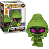 Marvin the Martian #1674 Looney Tunes Halloween Funko Pop GITD shown in and out of the box.