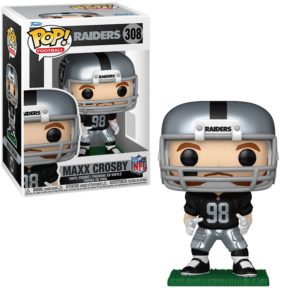 Maxx Crosby #308 NFL Raiders Funko Pop in box and out of box