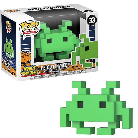 Medium Invader 8-Bit Funko Pop #33 full view with box and figure