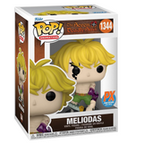 Meliodas Demon Mode #1344 Funko Pop! displayed inside the box, front view