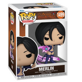 Merlin #1499 Seven Deadly Sins Funko Pop displayed inside the box, front view