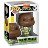Michelangelo #1417 Funko Pop! displayed inside the box, front view