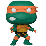 Michelangelo #1557 Teenage Mutant Ninja Turtles Funko Pop! TV figure standing out of box.