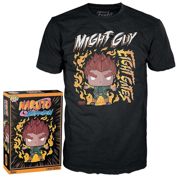 Might Guy 8 Gates Naruto Shippuden Funko Pop! Tee in box and out of box