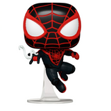 Miles Morales Upgraded Suit Funko Pop #970 displayed out of box