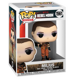Milius Funko Pop #1561 displayed inside the box from Rebel Moon