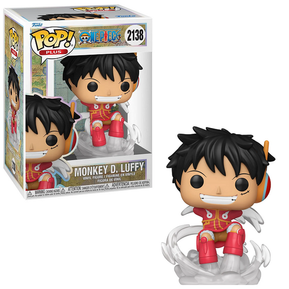 Monkey D. Luffy #2138 One Piece Egghead Island Funko Pop! in box and out of box with cloud base