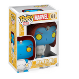 Mystique #61 Funko Pop! displayed inside the box, front view