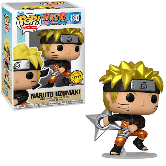 Naruto Uzumaki #1843 - Naruto Shippuden Funko Pop! Animation [With Shuriken] [Metallic Chase]